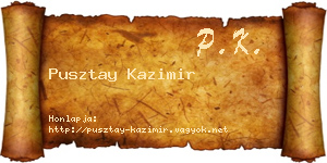 Pusztay Kazimir névjegykártya